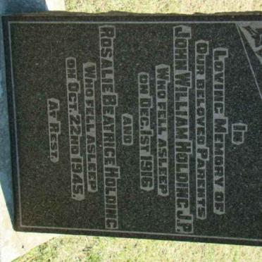 HOLDING John William -1916 &amp; Rosalie Beatrice -1945