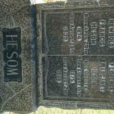 HESOM Newbold Francis 1874-1939 &amp; Florence Margaret QUESTED 1875-1968