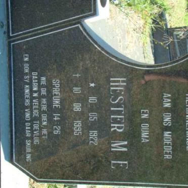 HERMAN Hester M.E. 1922-1995