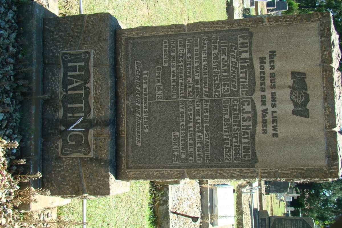 HATTING C.J.S. 1860-1922 &amp; P.H.L. DEKKER 1863-1942