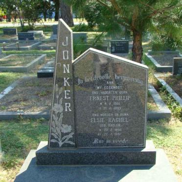 JONKER Ernest Phillip 1901-1983 &amp; Elsie Rachel SADLER 1906-1997