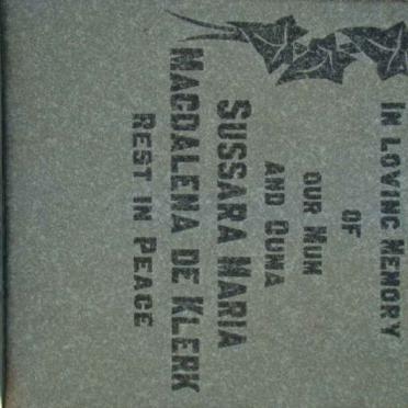 KLERK Sussara Maria Magdalena, de