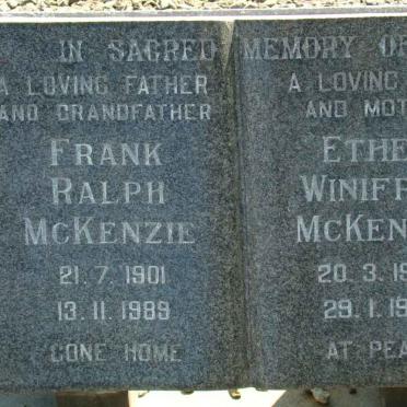 McKENZIE Frank Ralph 1901-1989 &amp; Ethel Winifred 1909-1972