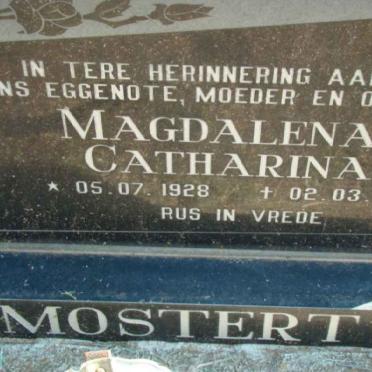 MOSTERT Magdalena Catharina 1928-1996