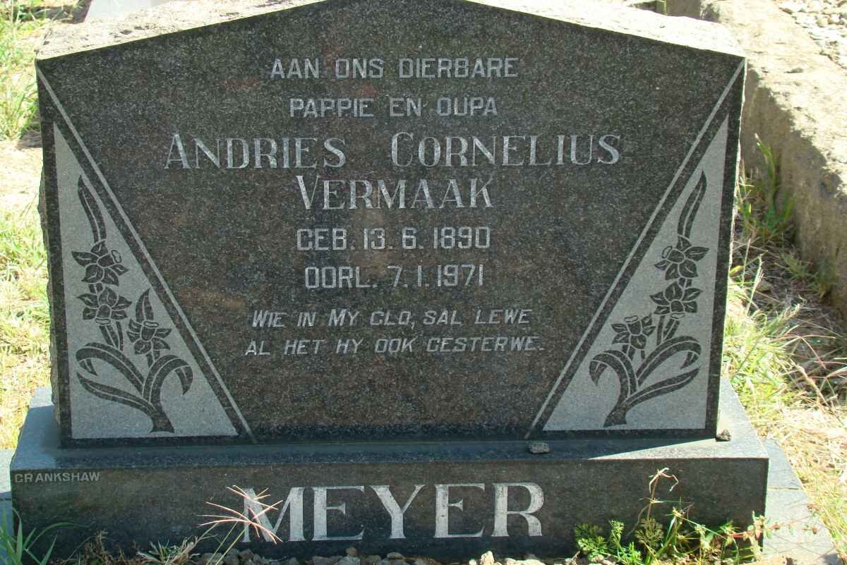 MEYER Andries Cornelius Vermaak 1890-1971