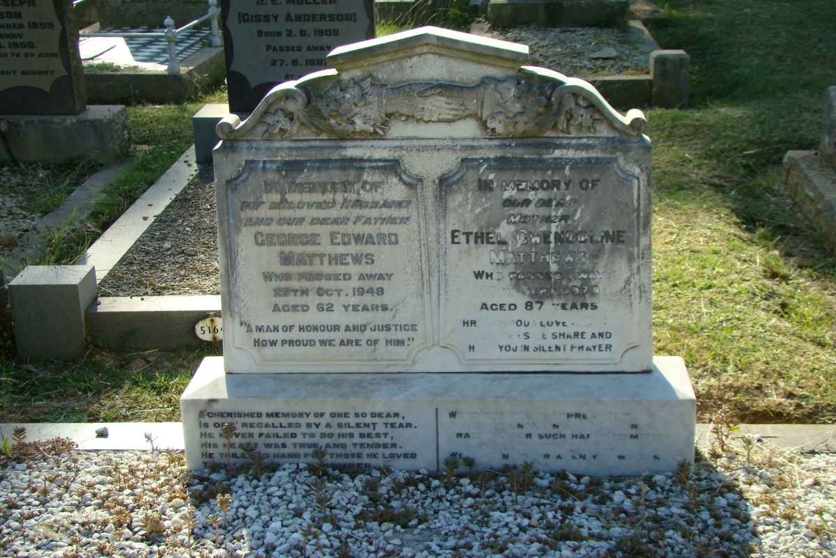 MATTHEWS George Edward -1948 &amp; Ethel Gwendoline