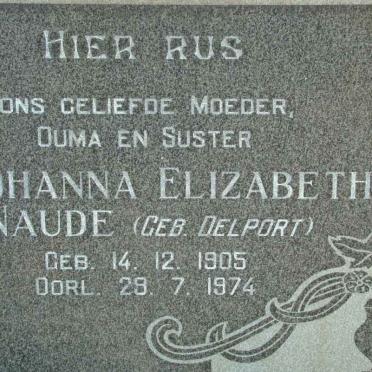 NAUDE Johanna Elizabeth nee DELPORT 1905-1974