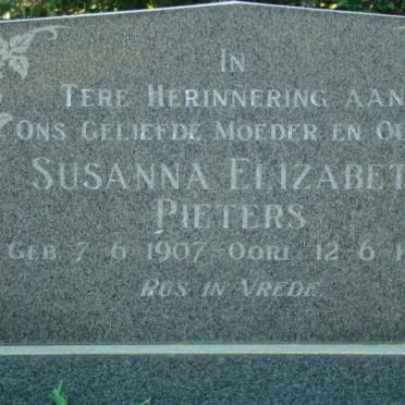 PIETERS Susanna Elizabeth 1907-1976