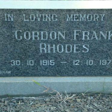 RHODES Gordon Frank 1915-1979