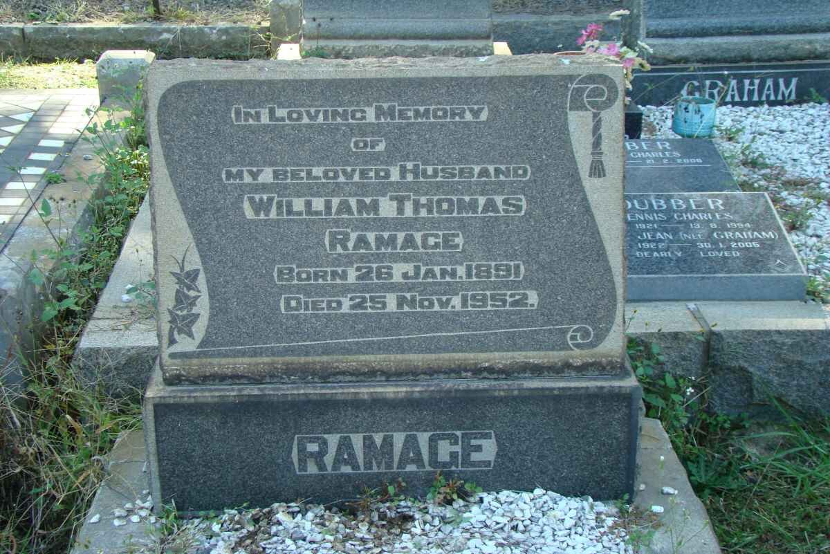 RAMAGE William Thomas 1891-1952