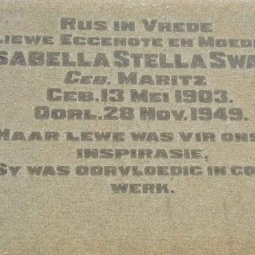 SWART Isabella Stella nee MARITZ 1903-1949