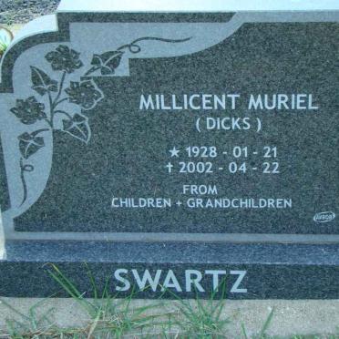 SWARTZ Millicent Muriel nee DICKS 1928-2002