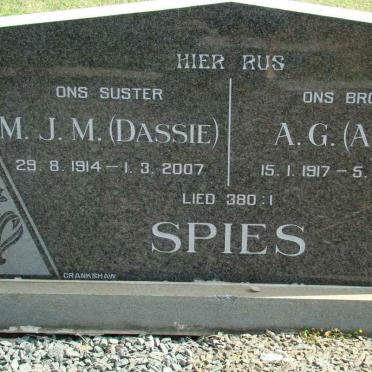 SPIES A.G. 1917-1980 &amp; M.J.M. 1914-2007