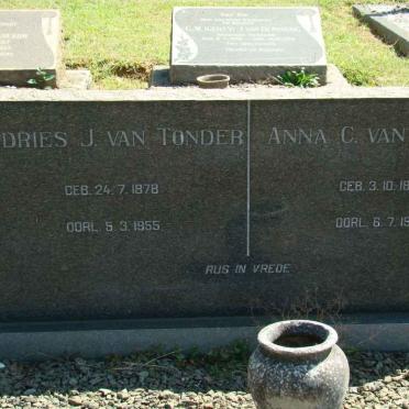TONDER Andries J., van 1878-1955 &amp; Anna C. 1885-1967