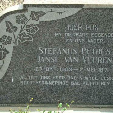 VUUREN Stefanus Petrus, Janse van 1903-1971