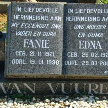 VUUREN Fanie, van 1921-1990 &amp; Edna 1928-2008