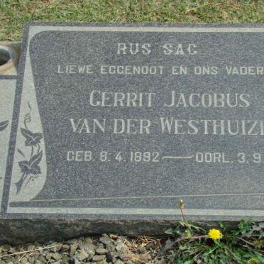 WESTHUIZEN Gerrit Jacobus, van der 1892-1964