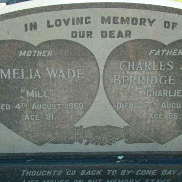 WADE Charles John Berridge -1961 &amp; Amelia -1960