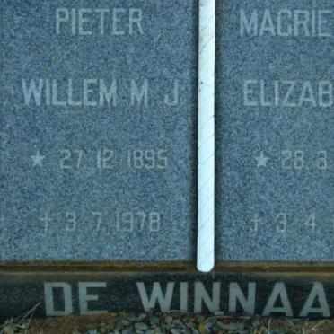 WINNAAR Pieter Willem M.J., de 1895-1978 &amp; Magrietha Elizabeth 1910-1978