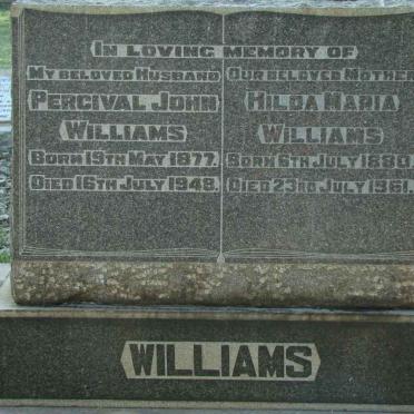 WILLIAMS Percival John 1877-1948 &amp; Hilda Maria 1880-1961