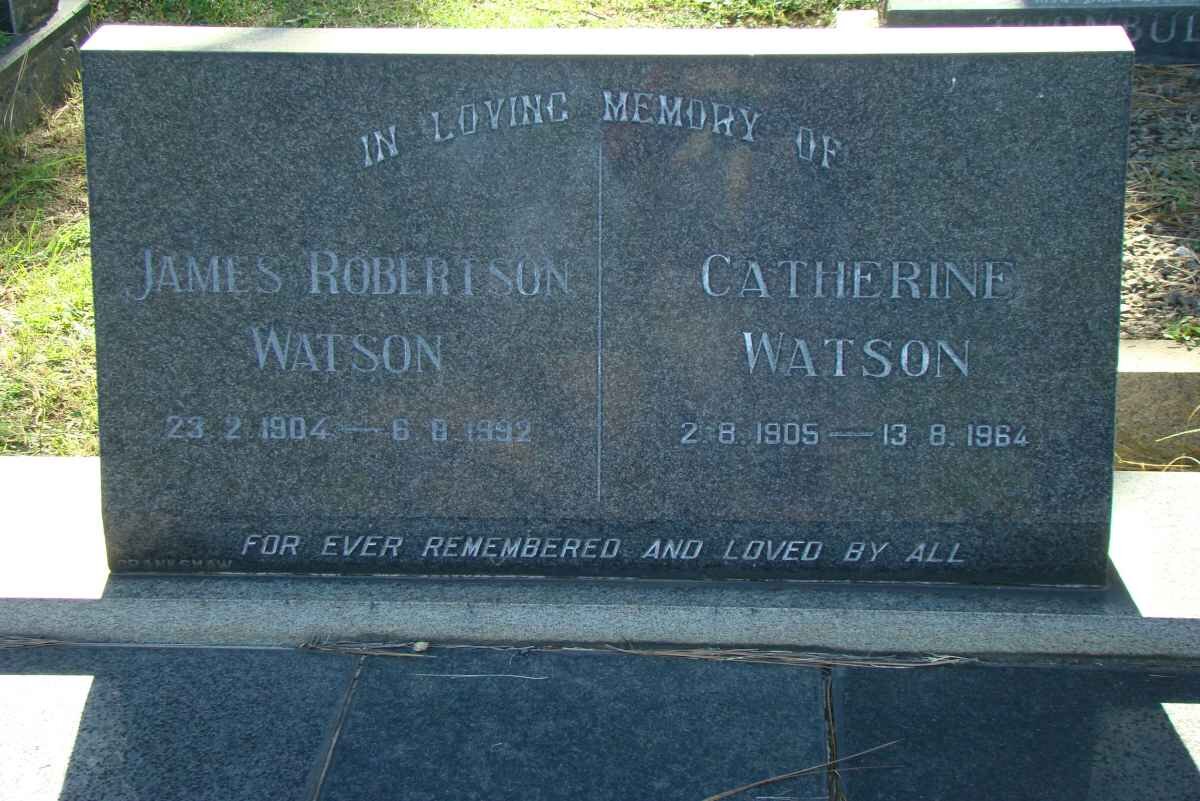 WATSON James Robertson 1904-1992 &amp; Catherine 1905-1964