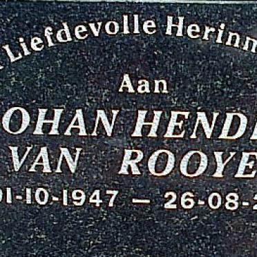 ROOYEN Johan Hendrik, van 1947-2010