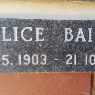 BAILEY Alice 1903-1985