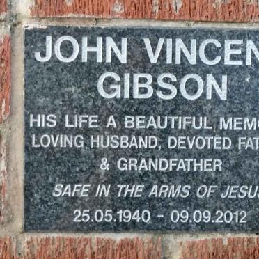 GIBSON John Vincent 1940-2012