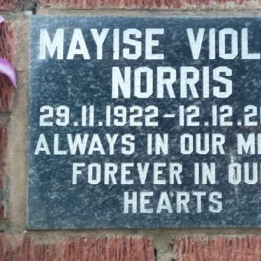 NORRIS Mayise Violet 1922-2002