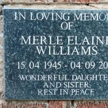 WILLIAMS Merle Elaine 1945-2001