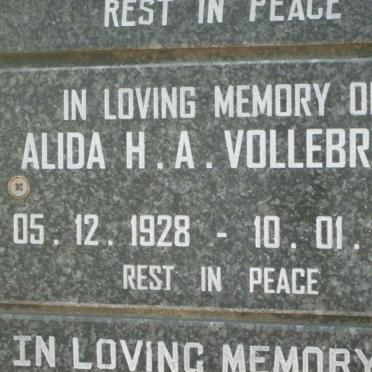 VOLLEBREGT Alida H.A. 1928-2010