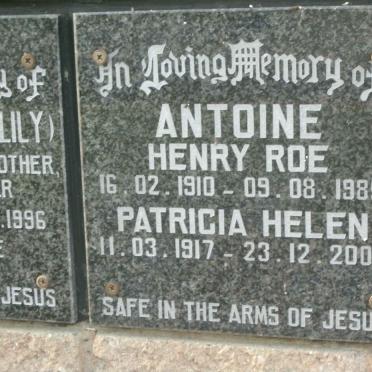 ANTOINE Henry Roe 1910-1985 &amp; Patricia Helen 1917-2002