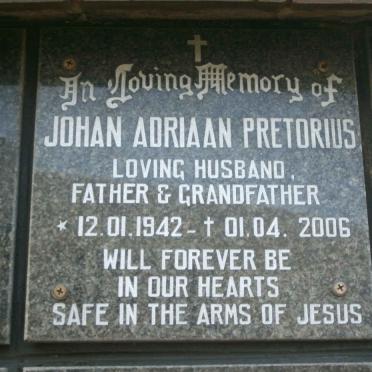 PRETORIUS Johan Adriaan 1942-2006