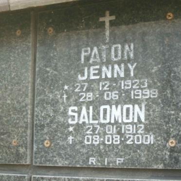 PATON Salomon 1912-2001 &amp; Jenny 1923-1998