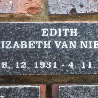 NIEKERK Edith Elizabeth, van 1931-2014