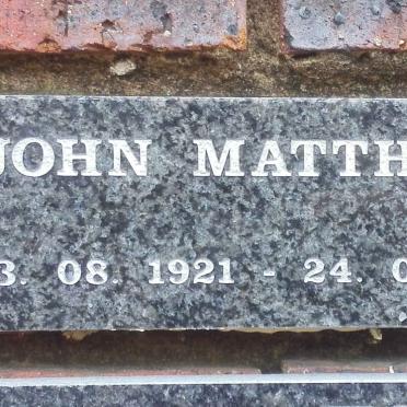 MATTHEWS John 1921-2011