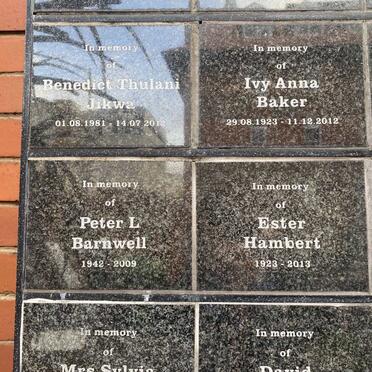 BARNEWLL Peter L. 1942-2009 :: HAMBERT Ester  1923-2013