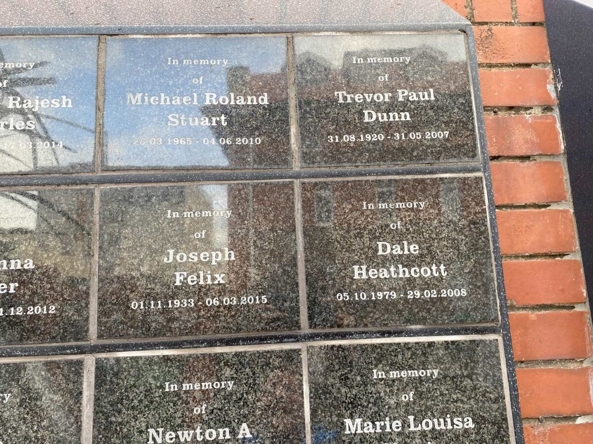 FELIX Joseph 1933-2015 :: HEATHCOTE Dale 1979-2008 :: STUART Michael Roland 1965-2010 :: DUNN Trevor Paul 1920-2007