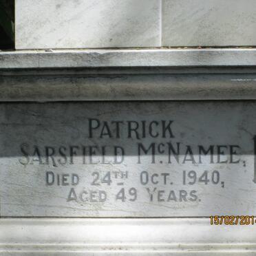 McNAMEE Patrick Sarsfield -1940