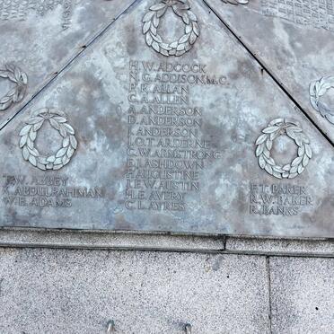 Durban Cenotaph_ 01 :: A - B Surnames