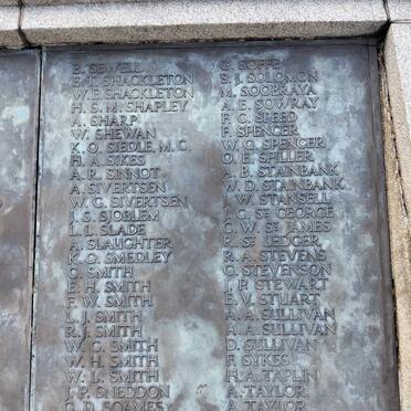 Durban Cenotaph_ 16 :: S - T Surnames