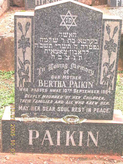 PAIKIN Bertha -1964