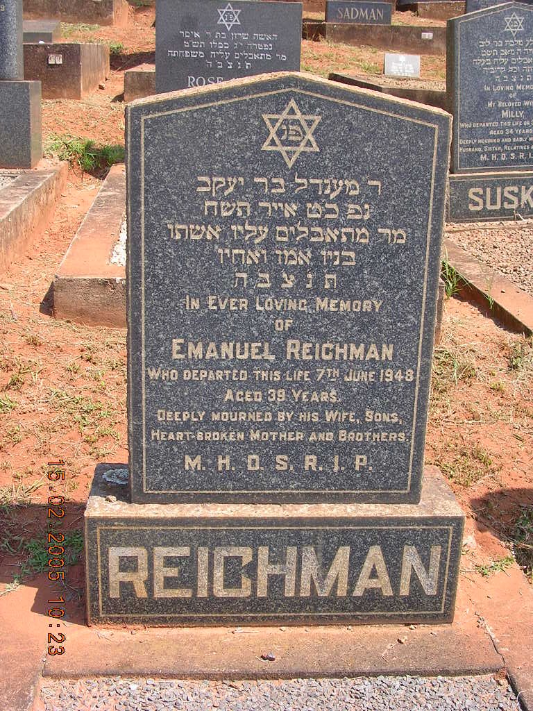 REICHMAN Emanuel -1948