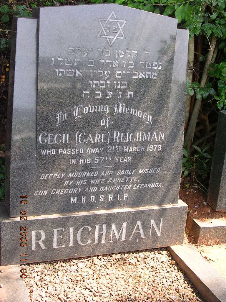 REICHMAN Cecil -1973