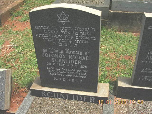 SCHNEIDER Solomon Michael 1902-1979