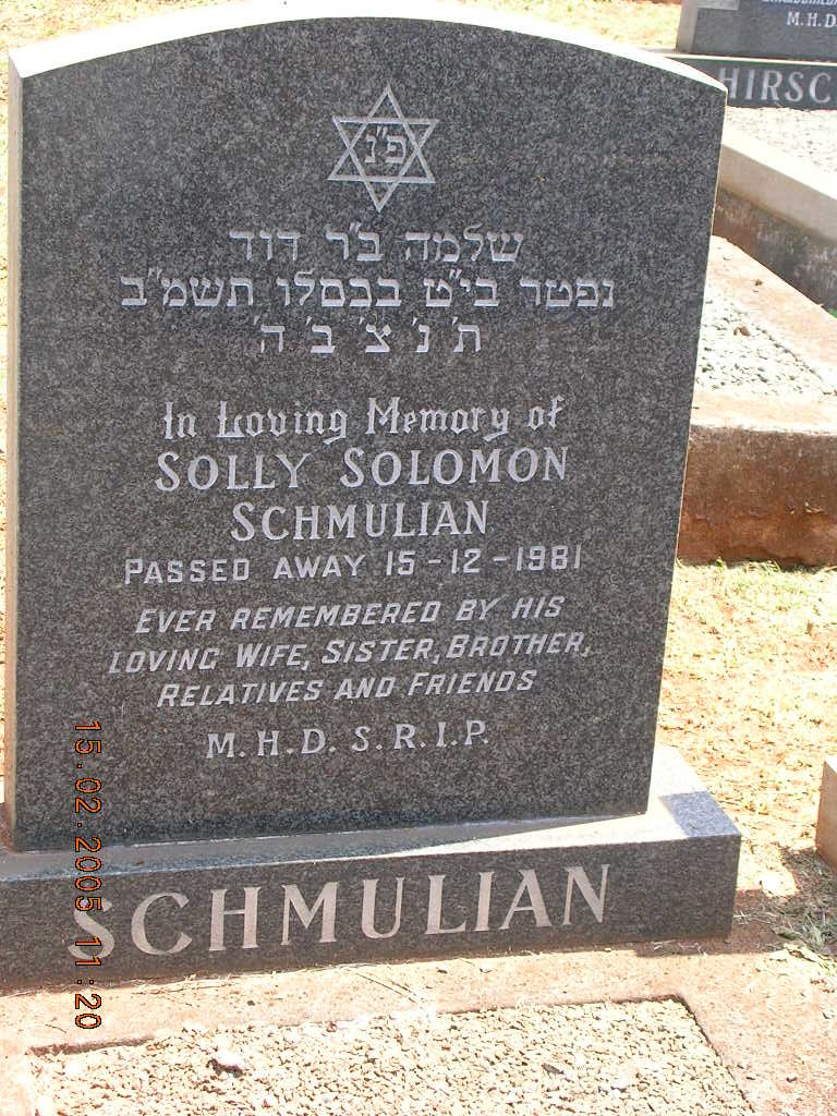 SCHMULIAN Solly Solomon -1981