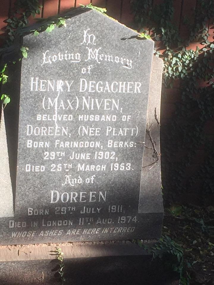 NIVEN Henry Degacher 1902-1953 &amp; Doreen PLATT 1911-1974