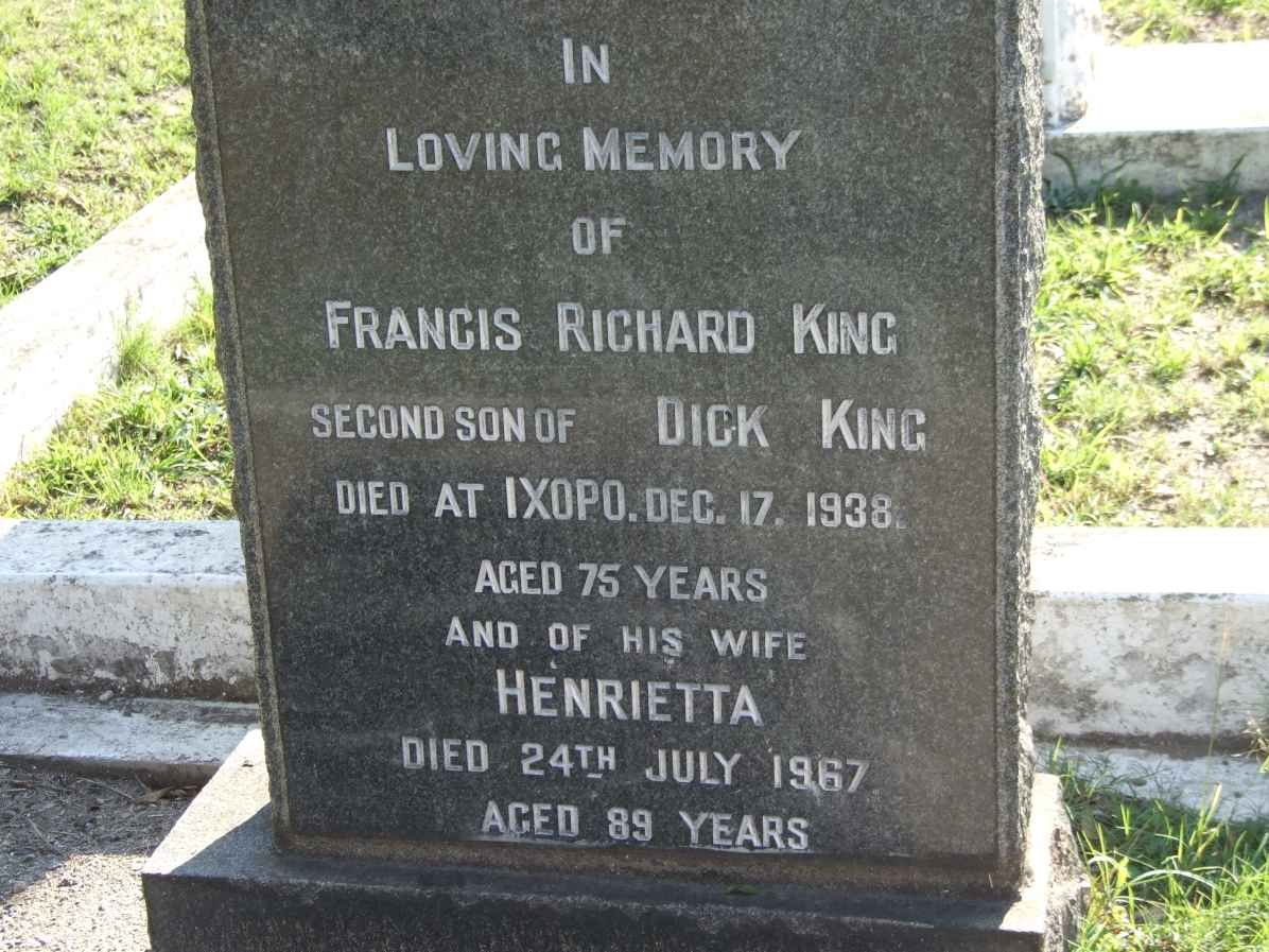 KING Francis Richard -1938 &amp; Henrietta -1967