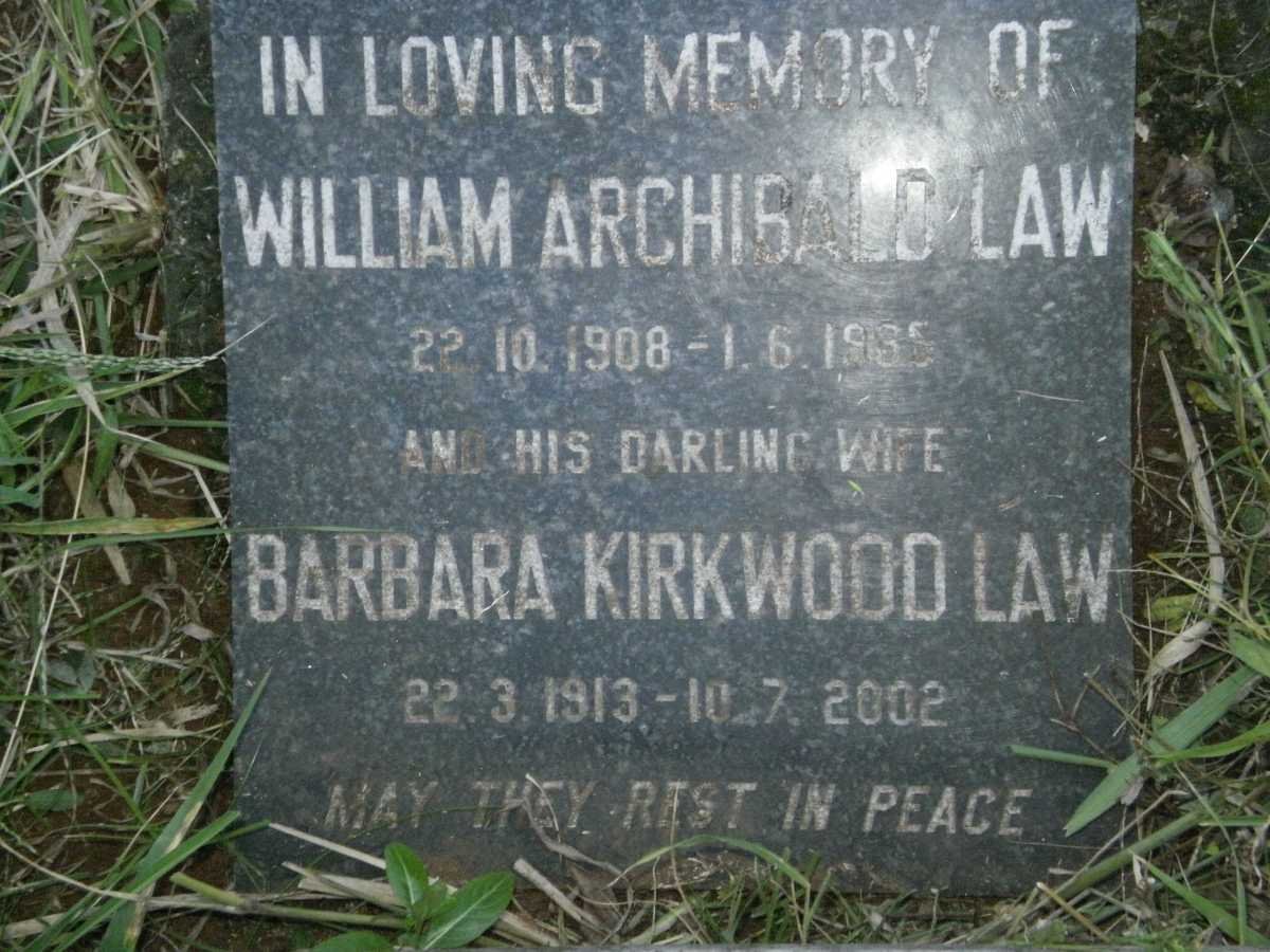 LAW William Archibald 1908-1985 &amp; Barbara Kirkwood 1913-2002