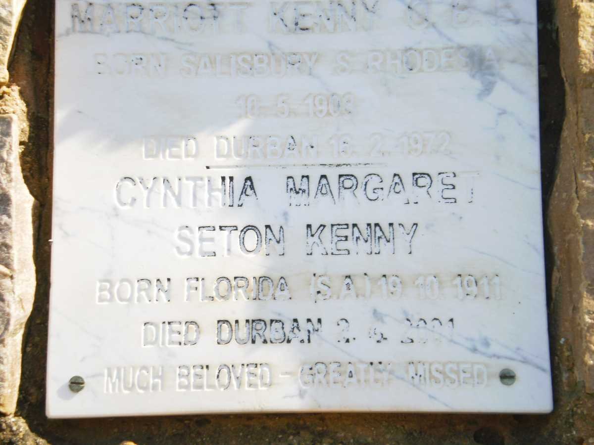 KENNY Marroitt 1908-1972 &amp; Cynthia Margaret Seton 1911-2001